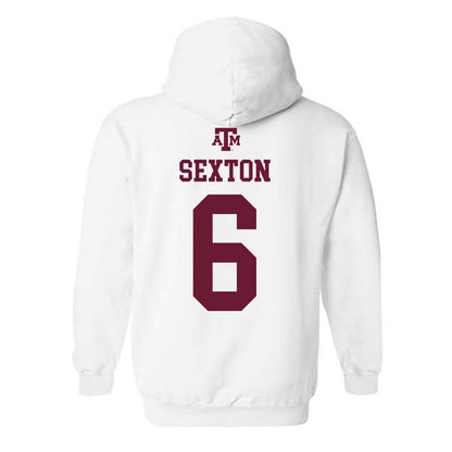 Texas A&M - NCAA Women's Soccer : Ava Sexton - White Out 2026 Hooded Sweatshirt-1