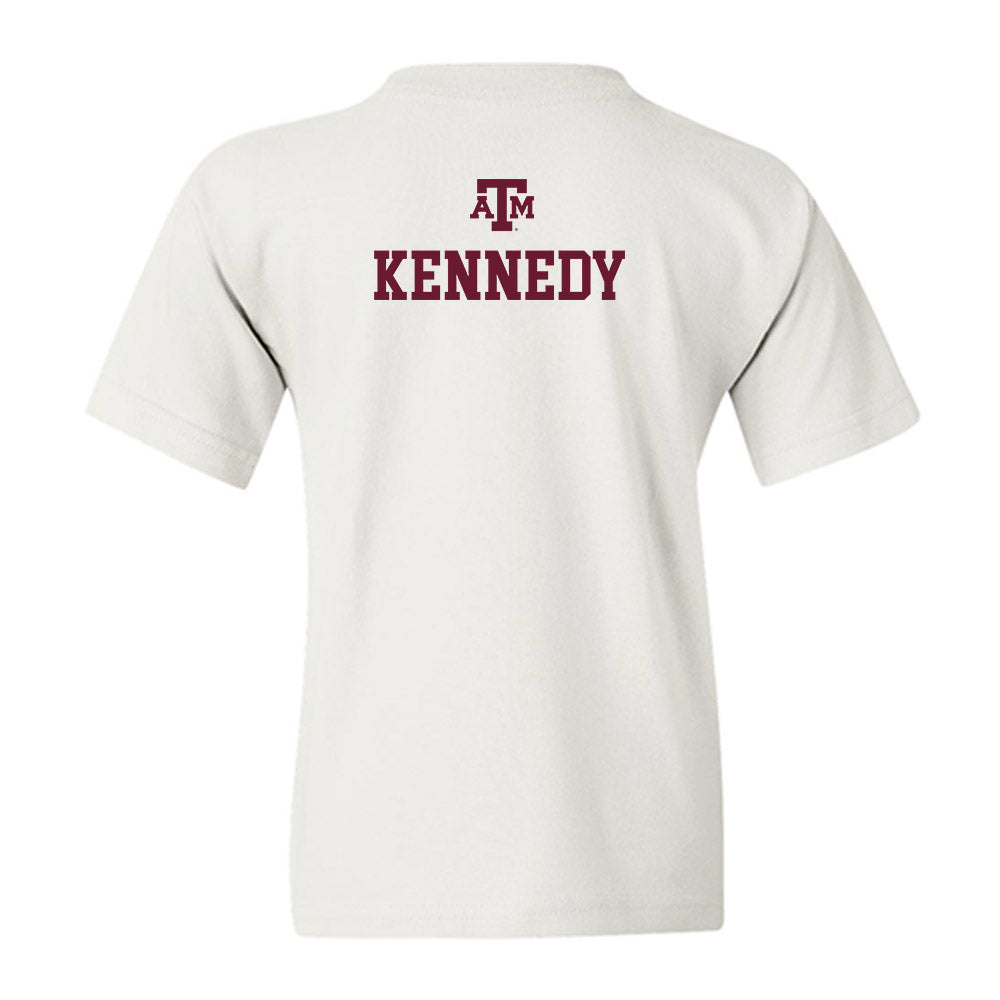 Texas A&M - NCAA Women's Swimming & Diving : Kailey Kennedy - White Out 2026 Youth T-Shirt-1