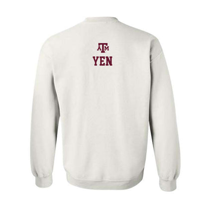 Texas A&M - NCAA Women's Golf : Natalie Yen - White Out 2026 Crewneck Sweatshirt-1