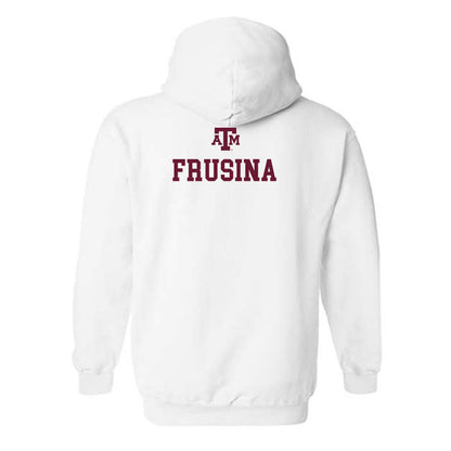 Texas A&M - NCAA Men's Tennis : Alex Frusina - White Out 2026 Hooded Sweatshirt-1