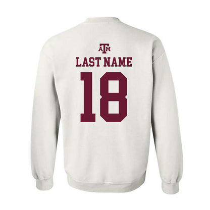 Texas A&M - NCAA Baseball : Wesley Jordan - White Out 2026 Crewneck Sweatshirt-1