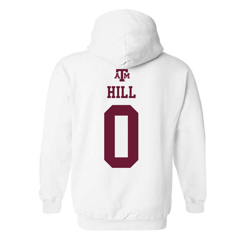 Texas A&M - NCAA Men's Basketball : Marcus Hill - White Out 2026 Hooded Sweatshirt-1
