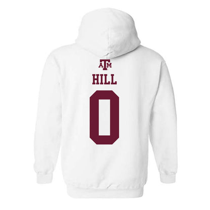 Texas A&M - NCAA Men's Basketball : Marcus Hill - White Out 2026 Hooded Sweatshirt-1