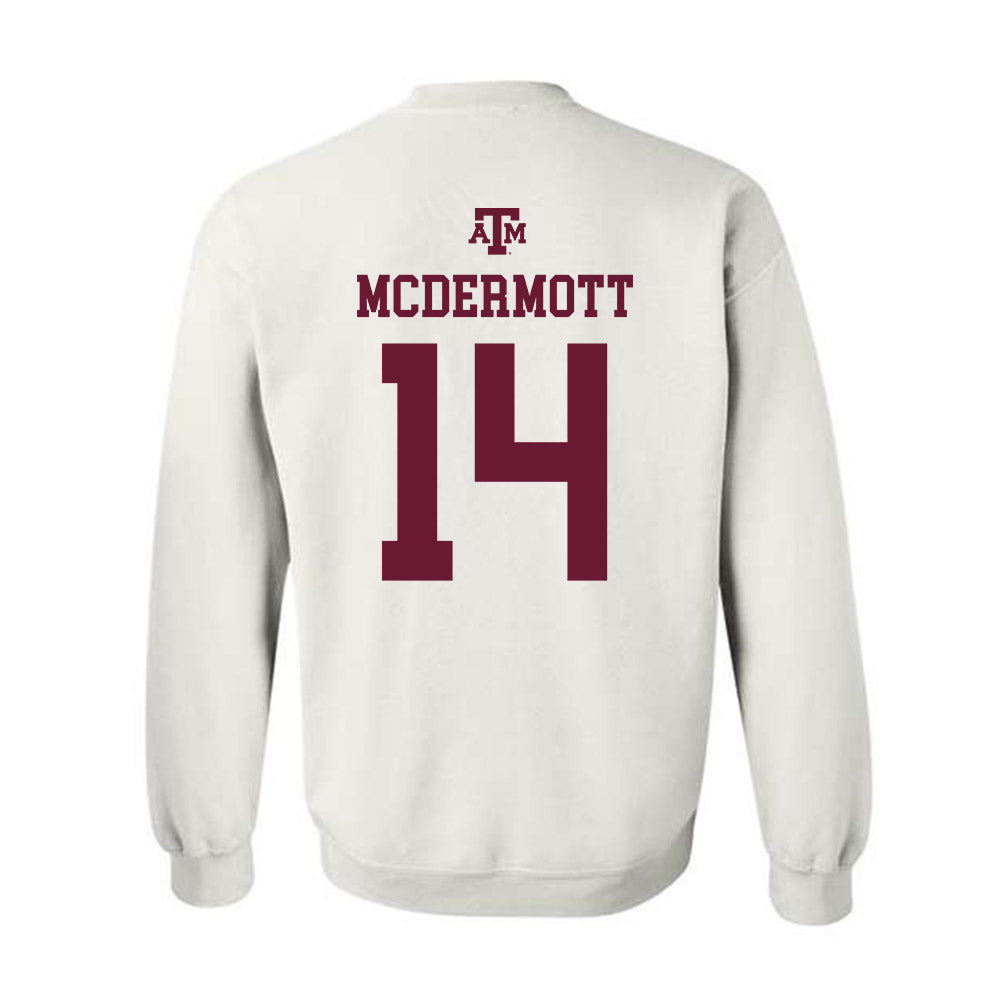 Texas A&M - NCAA Men's Basketball : Chris Mcdermott - White Out 2026 Crewneck Sweatshirt-1