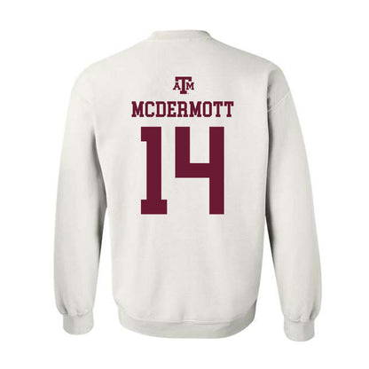Texas A&M - NCAA Men's Basketball : Chris Mcdermott - White Out 2026 Crewneck Sweatshirt-1