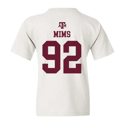 Texas A&M - NCAA Football : CJ Mims - White Out 2026 Youth T-Shirt-1