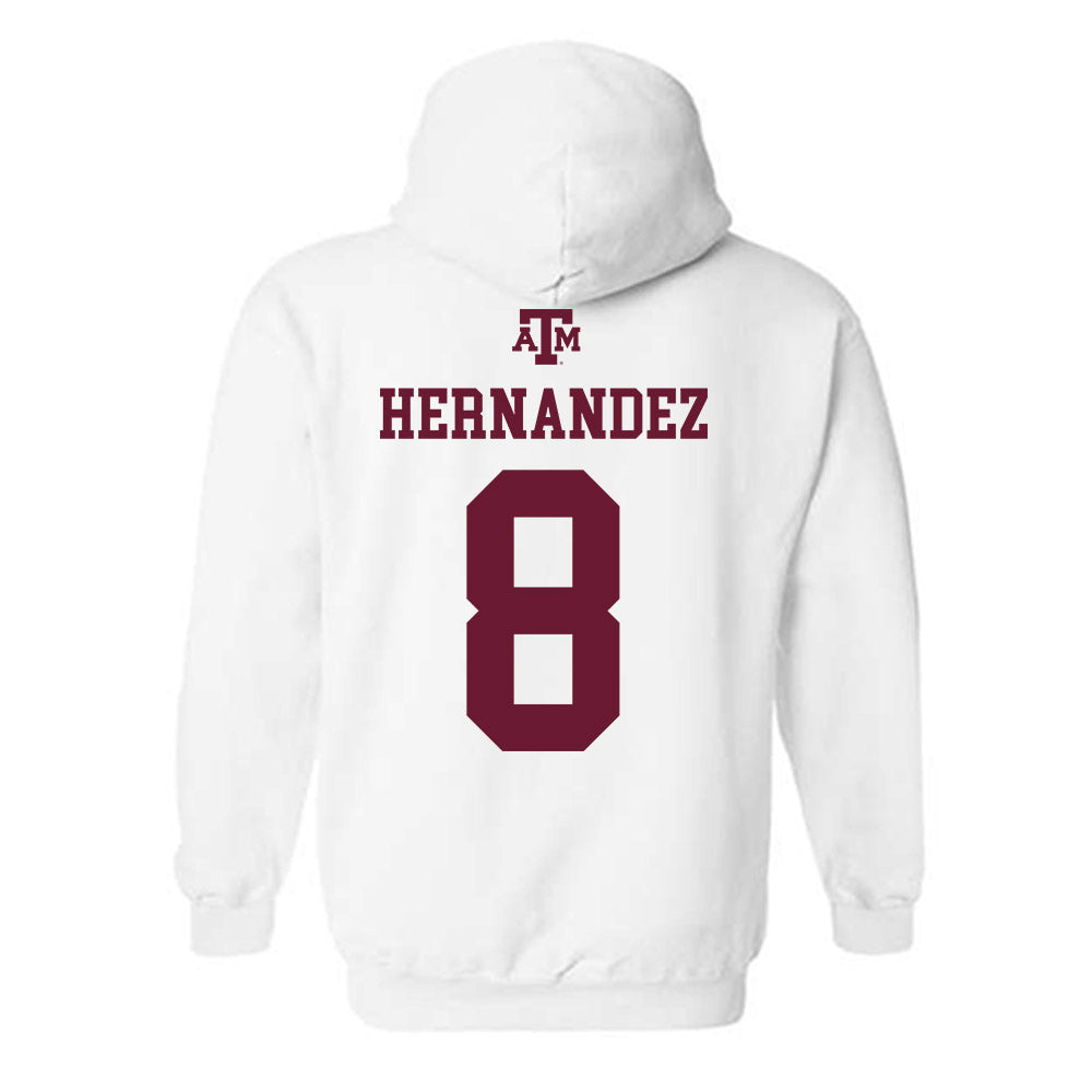Texas A&M - NCAA Women's Volleyball : Amare Hernandez - White Out 2026 Hooded Sweatshirt-1