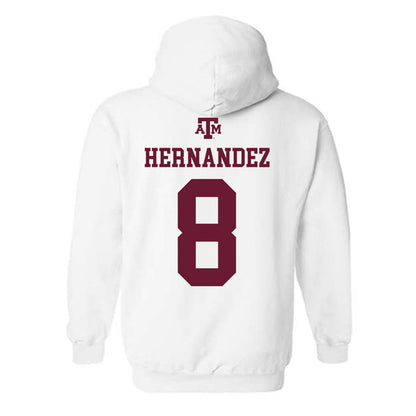Texas A&M - NCAA Women's Volleyball : Amare Hernandez - White Out 2026 Hooded Sweatshirt-1