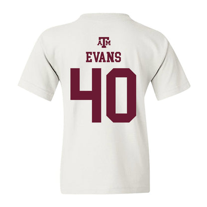 Texas A&M - NCAA Football : Gray Evans - White Out 2026 Youth T-Shirt-1