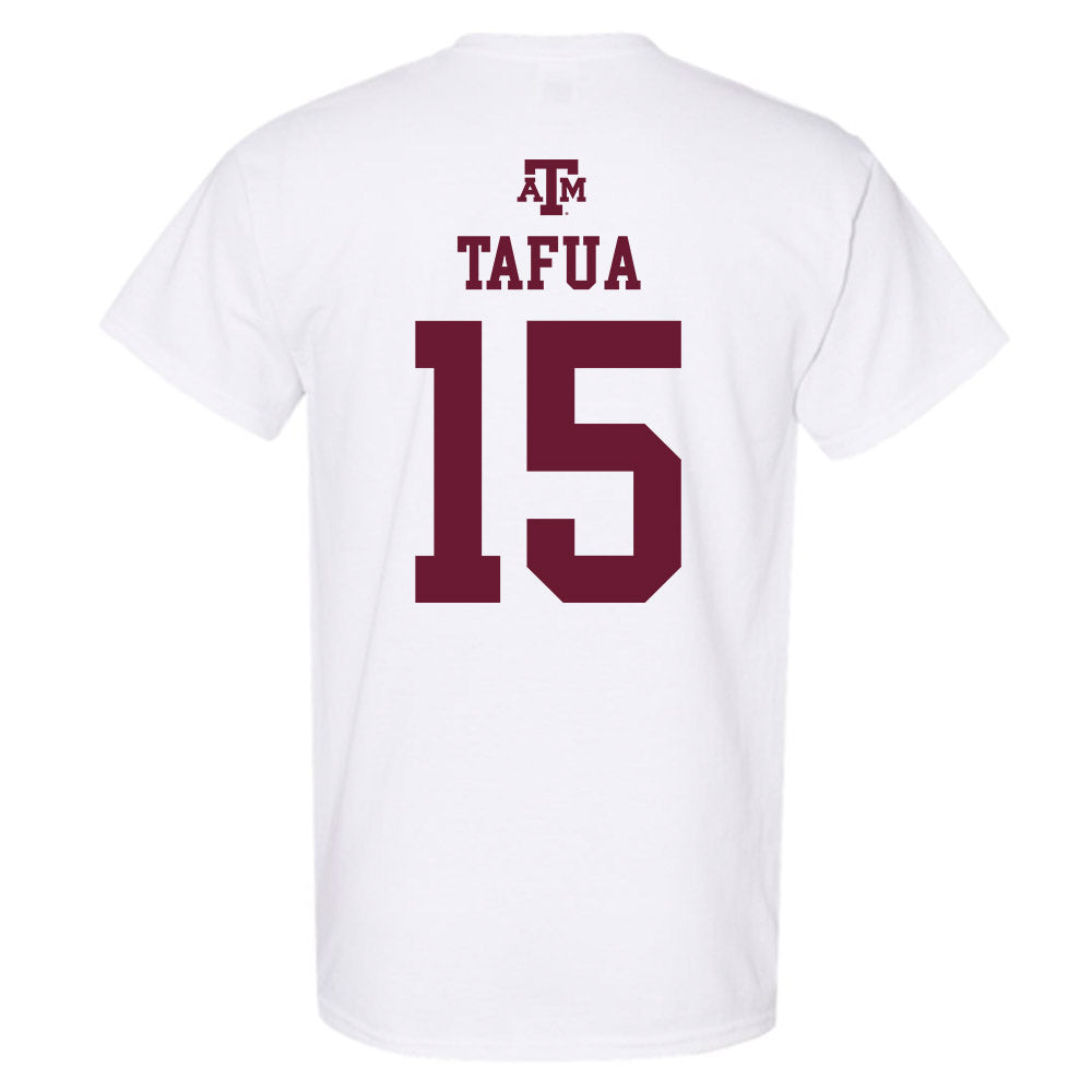 Texas A&M - NCAA Football : Caleb Tafua - White Out 2026 T-Shirt-1