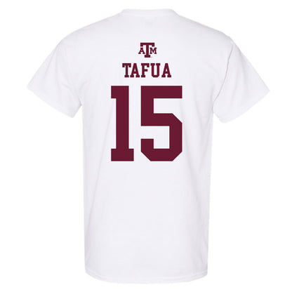 Texas A&M - NCAA Football : Caleb Tafua - White Out 2026 T-Shirt-1