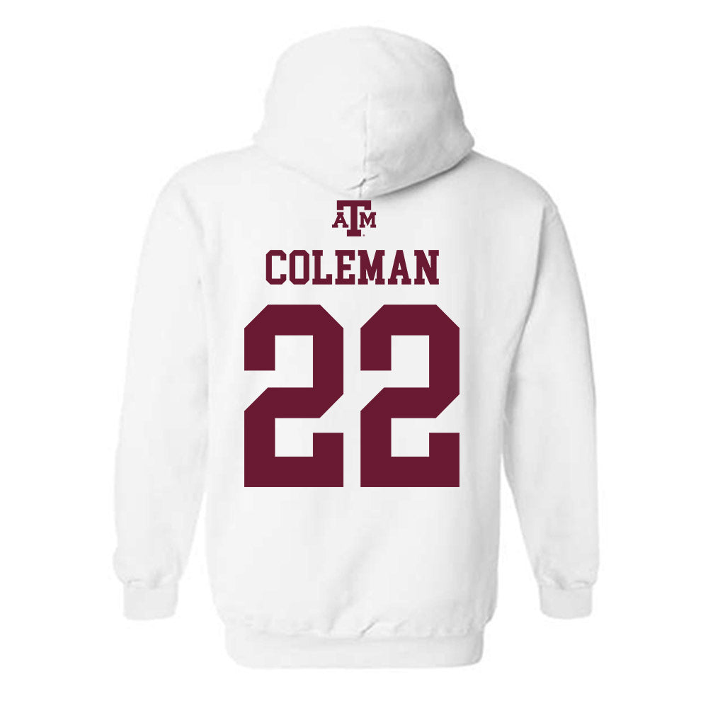 Texas A&M - NCAA Softball : Gracyn Coleman - White Out 2026 Hooded Sweatshirt-1