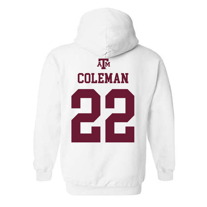 Texas A&M - NCAA Softball : Gracyn Coleman - White Out 2026 Hooded Sweatshirt-1