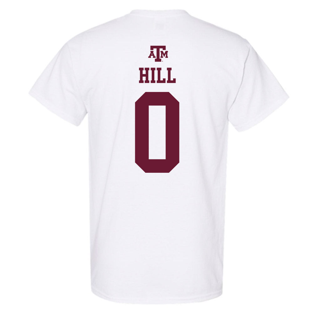 Texas A&M - NCAA Men's Basketball : Marcus Hill - White Out 2026 T-Shirt-1