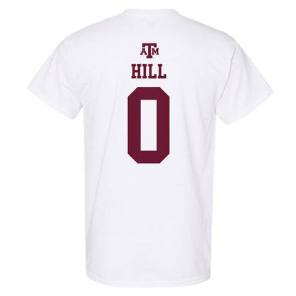 Texas A&M - NCAA Men's Basketball : Marcus Hill - White Out 2026 T-Shirt-1