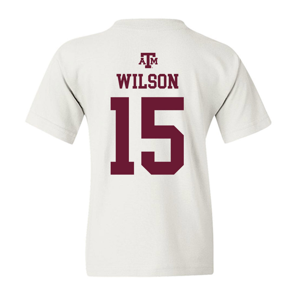 Texas A&M - NCAA Football : Tylan Wilson - White Out 2026 Youth T-Shirt-1