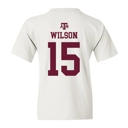 Texas A&M - NCAA Football : Tylan Wilson - White Out 2026 Youth T-Shirt-1