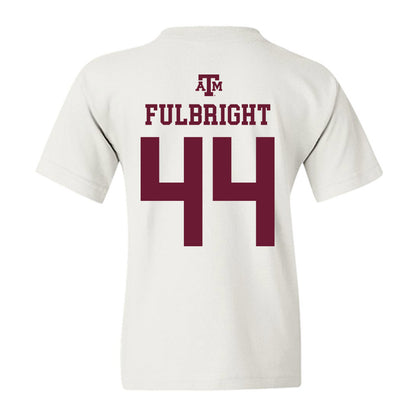 Texas A&M - NCAA Baseball : Cooper Fulbright - White Out 2026 Youth T-Shirt-1