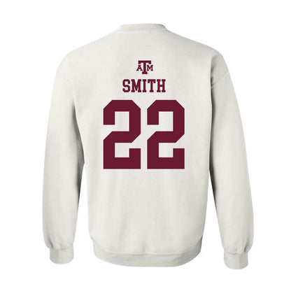 Texas A&M - NCAA Women's Soccer : Kieana Smith - White Out 2026 Crewneck Sweatshirt-1