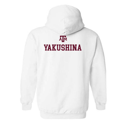 Texas A&M - NCAA Women's Track & Field : Sofia Yakushina - White Out 2026 Hooded Sweatshirt-1