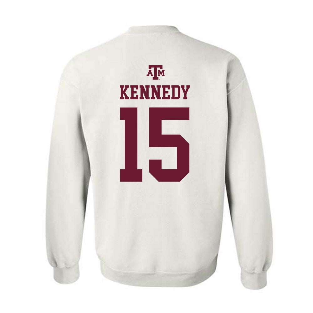 Texas A&M - NCAA Football : Rylan Kennedy - White Out 2026 Crewneck Sweatshirt-1