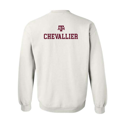 Texas A&M - NCAA Women's Track & Field : Milena Chevallier - White Out 2026 Crewneck Sweatshirt-1