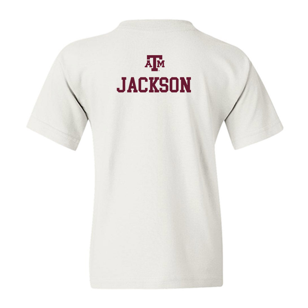 Texas A&M - NCAA Men's Cross Country : Hunter Jackson - White Out 2026 Youth T-Shirt-1