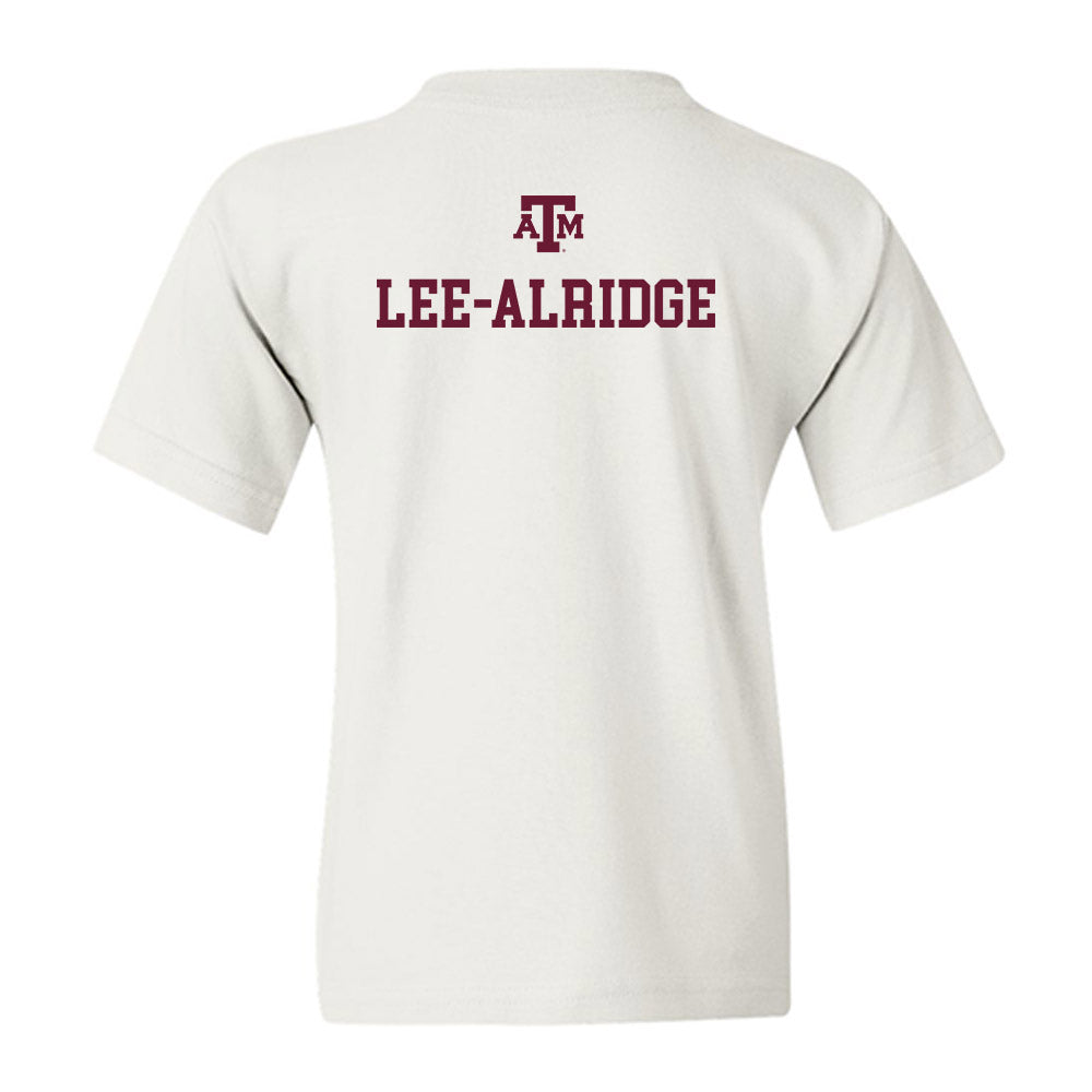 Texas A&M - NCAA Men's Track & Field : Jaise Lee-alridge - White Out 2026 Youth T-Shirt-1