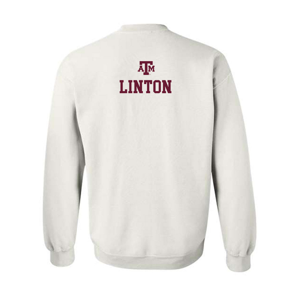 Texas A&M - NCAA Women's Track & Field : Machaeda Linton - White Out 2026 Crewneck Sweatshirt-1