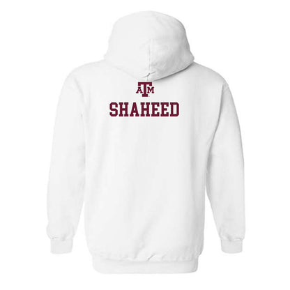 Texas A&M - NCAA Women's Track & Field : Aysha Shaheed - White Out 2026 Hooded Sweatshirt-1