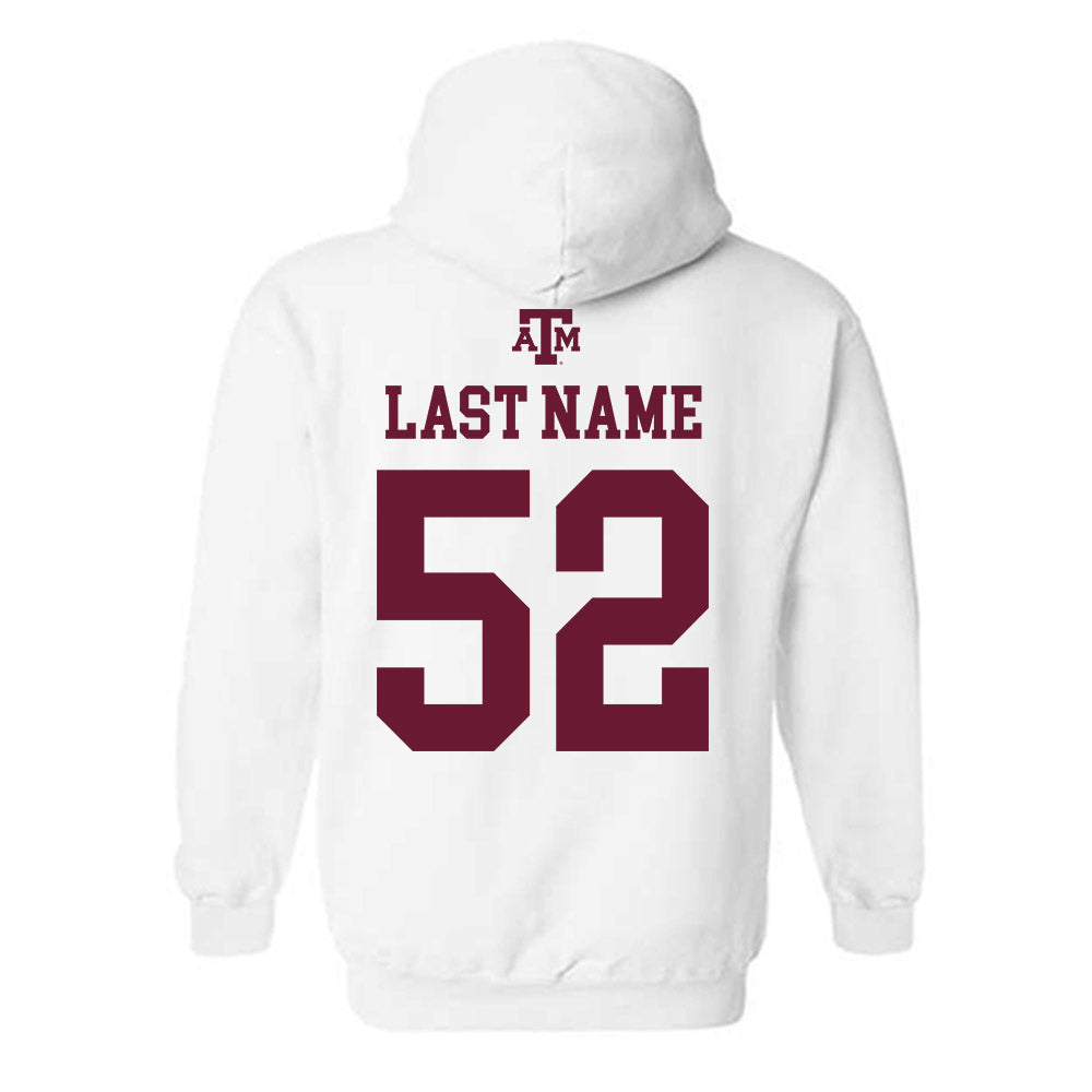 Texas A&M - NCAA Baseball : Elijah Batista - White Out 2026 Hooded Sweatshirt-1