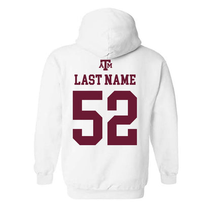 Texas A&M - NCAA Baseball : Elijah Batista - White Out 2026 Hooded Sweatshirt-1