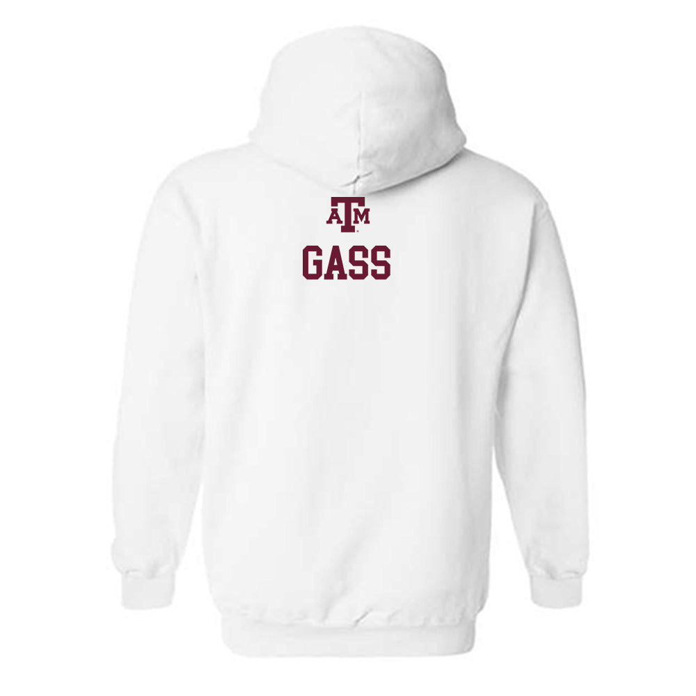 Texas A&M - NCAA Women's Swimming & Diving : Claire Gass - White Out 2026 Hooded Sweatshirt-1