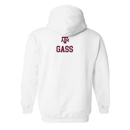 Texas A&M - NCAA Women's Swimming & Diving : Claire Gass - White Out 2026 Hooded Sweatshirt-1
