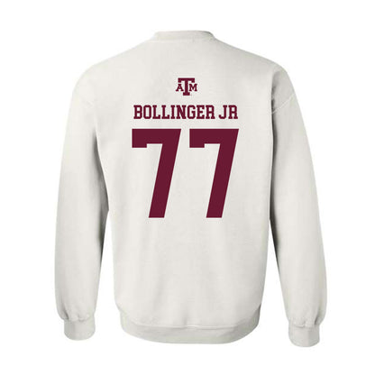 Texas A&M - NCAA Baseball : Michael Bollinger Jr - White Out 2026 Crewneck Sweatshirt-1