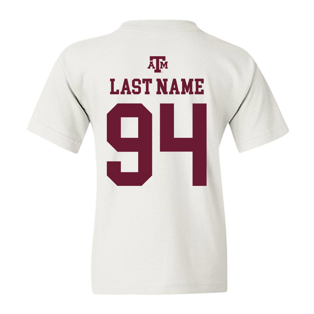 Texas A&M - NCAA Football : Angelo McCullom - White Out 2026 Youth T-Shirt-1