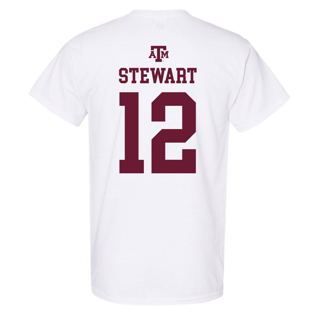 Texas A&M - NCAA Baseball : Joshua Stewart - White Out 2026 T-Shirt-1