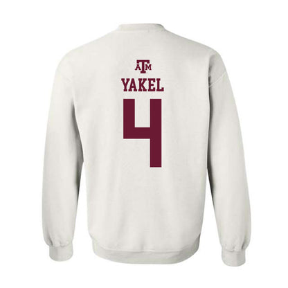 Texas A&M - NCAA Women's Soccer : Isabella Yakel - White Out 2026 Crewneck Sweatshirt-1