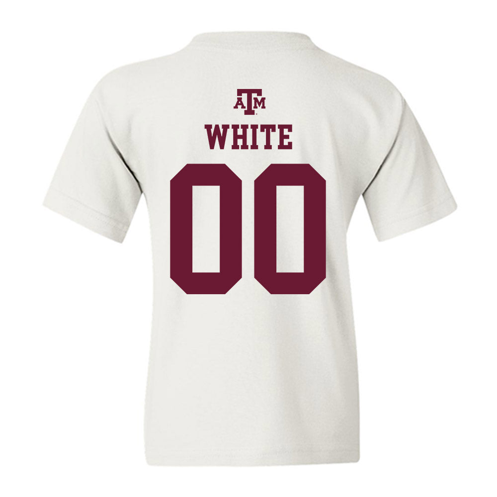 Texas A&M - NCAA Softball : Piper White - White Out 2026 Youth T-Shirt-1