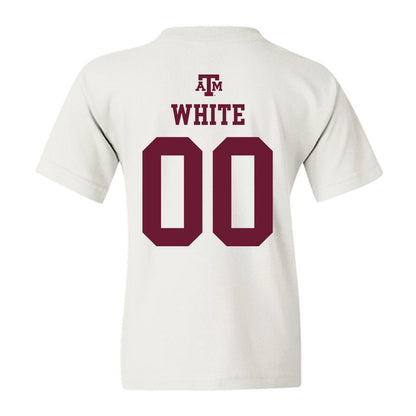 Texas A&M - NCAA Softball : Piper White - White Out 2026 Youth T-Shirt-1
