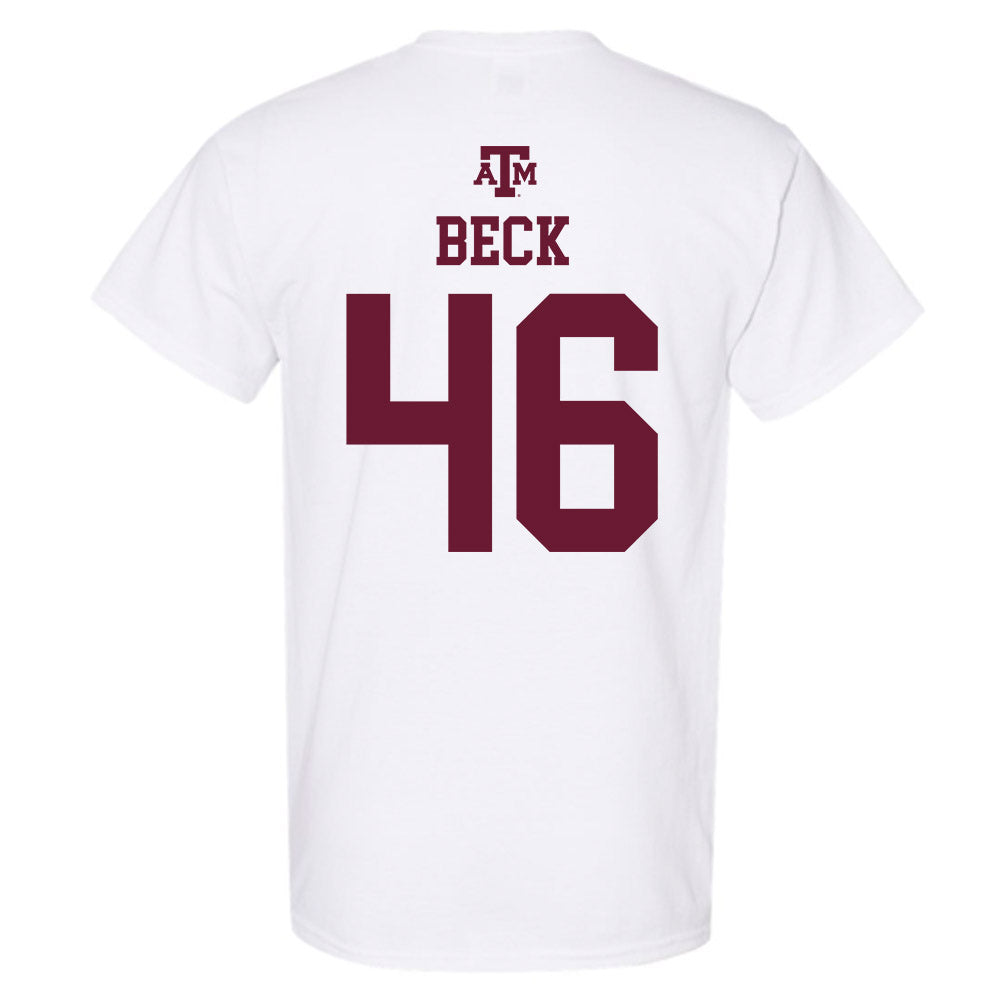 Texas A&M - NCAA Football : Qui Beck - White Out 2026 T-Shirt-1