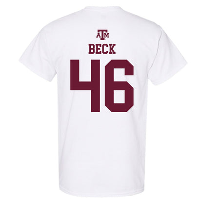 Texas A&M - NCAA Football : Qui Beck - White Out 2026 T-Shirt-1