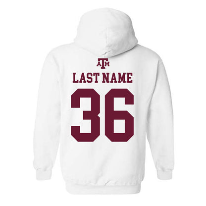 Texas A&M - NCAA Baseball : Cole Hubert - White Out 2026 Hooded Sweatshirt-1