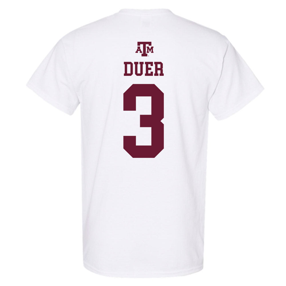 Texas A&M - NCAA Baseball : Jake Duer - White Out 2026 T-Shirt-1