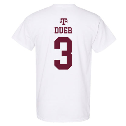 Texas A&M - NCAA Baseball : Jake Duer - White Out 2026 T-Shirt-1