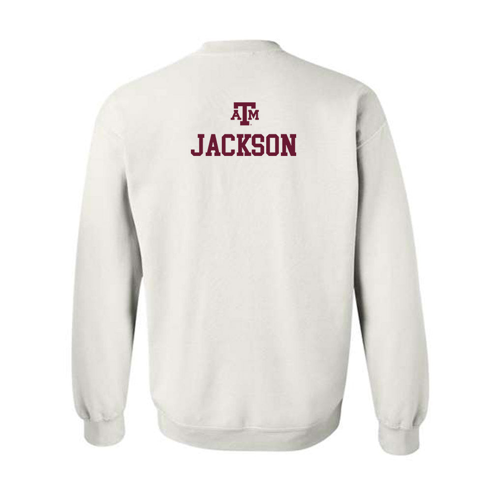Texas A&M - NCAA Men's Cross Country : Hunter Jackson - White Out 2026 Crewneck Sweatshirt-1