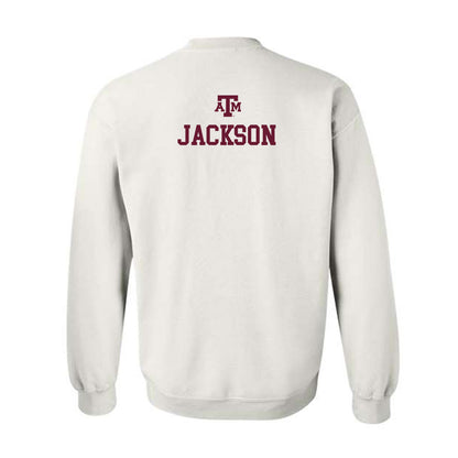 Texas A&M - NCAA Men's Cross Country : Hunter Jackson - White Out 2026 Crewneck Sweatshirt-1