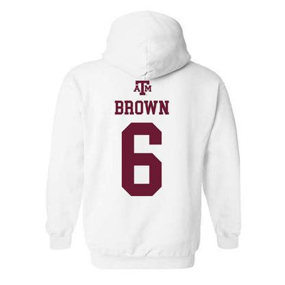 Texas A&M - NCAA Softball : Taylor Brown - White Out 2026 Hooded Sweatshirt-1