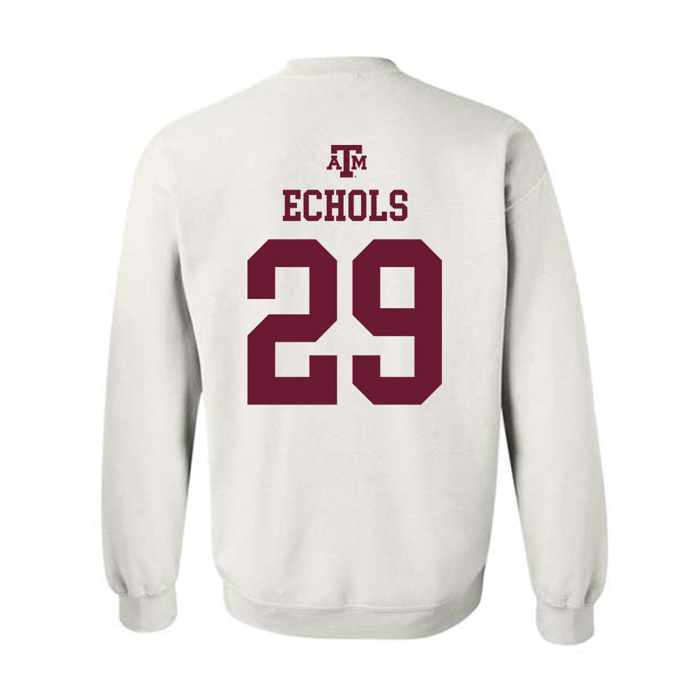 Texas A&M - NCAA Football : Justin Echols - White Out 2026 Crewneck Sweatshirt-1