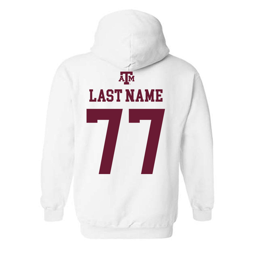 Texas A&M - NCAA Baseball : Michael Bollinger Jr - White Out 2026 Hooded Sweatshirt-1